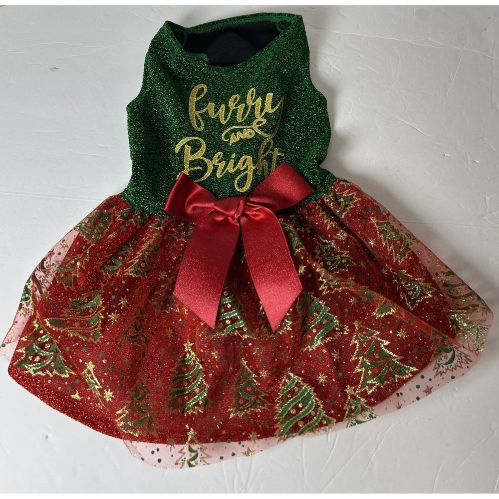 Fitwarm Holiday Theme Dog Dresses for Christmas NWT Size M